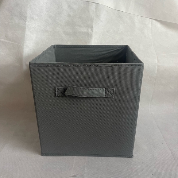 Gray Fabric Storage Cubes Set 6 Storage Bins Dual Handles Foldable Cube Baskets - Picture 5 of 6